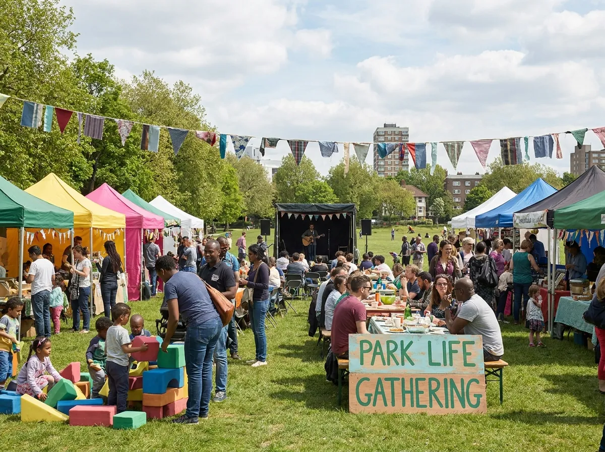 A vibrant community-led event taking place in a unique London venue, fostering connection and engagement.