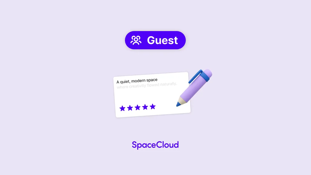 Guest leaving a review on the SpaceCloud platform